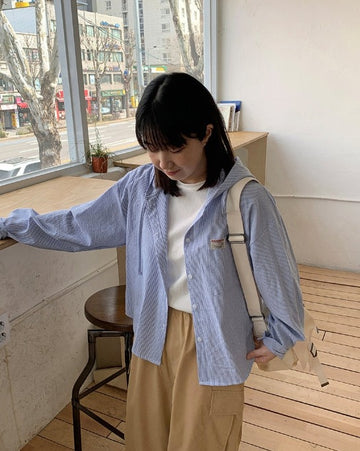 Hito Label Hood Shirt Cardigan